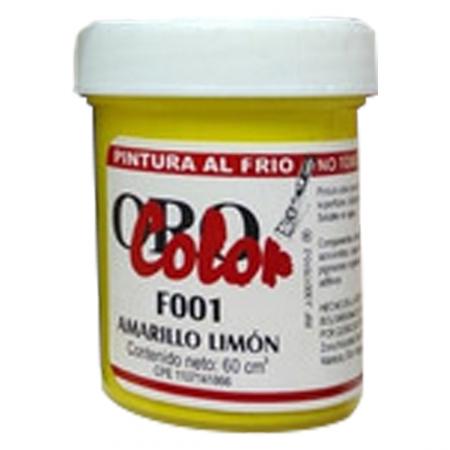 PINTURA AL FRIO OROCOLOR 60cc AMARILLO LIMON  F001