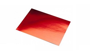 PLIEGO DE CARTULINA METALIZADA TIPO ESPEJO ROJO REF. AB-30