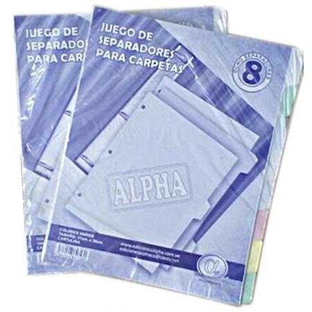 JUEGOS DE SEPARADORES DE COLORES x 8 UNIDADES ALPHA REF. 5758 
