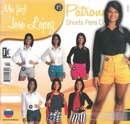 PATRONES SHORTS PARA DAMAS # 5 REF. MFJL05