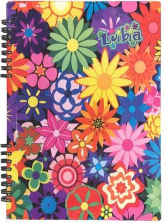 CUADERNO ESPIRAL GRANDE TAPA BLANDA TESIS x 1 MATERIA FLORES MARRONES