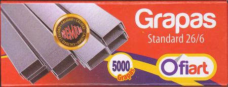 CAJA DE GRAPAS LISAS OFIART 26/6 5000pcs REF. OF-O19 - GLOFI