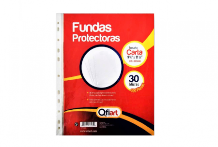PAQUETE FUNDAS PROTECTORA CARTA OFIART x 100 UNIDADES REF. OF-062