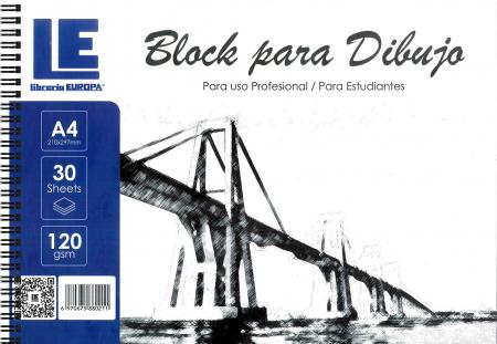 ESC. BLOCK DE DIBUJO ANILLADO LE A4 30 HOJAS  